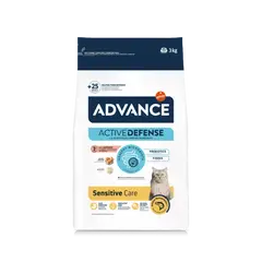 Advance Cat Adult Sensitive - Суха храна за котки с чувствително храносмилане, със сьомга и ориз - 3 кг