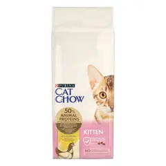 Cat Chow Kitten - Пълноценна суха храна за котенца от 1 до 12 месеца,бременни и кърмещи котки -  15 кг.