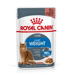 Royal Canin Light Weight Care - Пълноценна мокра храна за котки, склонни към напълняване - парченца в сос в пауч 12х85 г