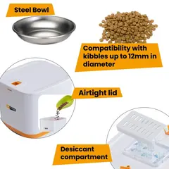 Ferplast  Risto Pet Smart Feeder – Автоматичен диспенсър за суха храна за кучета и котки с управление чрез мобилно приложение