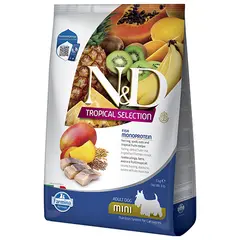 N&D DOG Tropical Selection Adult MINI Herring and Tropical fruits – суха храна за кучета над 1 година от дребни породи, с херинга, спелта  - 1,5 кг