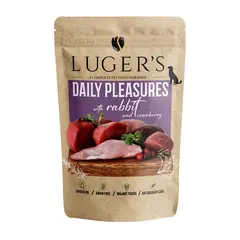 Luger`s Daily Pleasures Dog Adult - Пълноценна мокра храна за кучета със заешко и червени боровинки - пауч 10 х 500 г