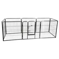 Kerbl Dog and Puppy Outdoor Pen – Метално заграждение за кучета или котенца, усилена с врата, 8 части