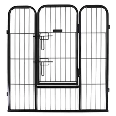 Kerbl Dog and Puppy Outdoor Pen – Метално заграждение за кучета или котенца, усилена с врата, 8 части