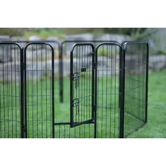 Kerbl Dog and Puppy Outdoor Pen – Метално заграждение за кучета или котенца, усилена с врата, 8 части