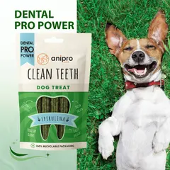 anipro Dental Pro Power - пурички със спирулина, 84 г, зелен чай