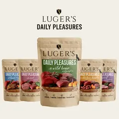 Luger`s Daily Pleasures Dog Adult - Пълноценна мокра храна за кучета със заешко и червени боровинки - пауч 10 х 500 г