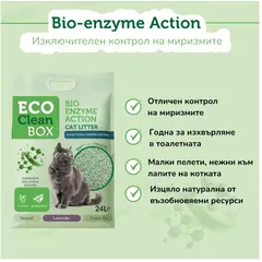 Eco Clean Box Тофу котешка тоалетна с биоензими НАТУРАЛ, 2.5кг / 6л
