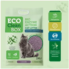 Eco Clean Box Тофу котешка тоалетна с биоензими ЛАВАНДУЛА, 2.5кг / 6л