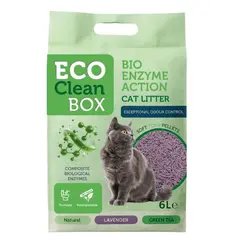 Eco Clean Box Тофу котешка тоалетна с биоензими ЛАВАНДУЛА, 2.5кг / 6л