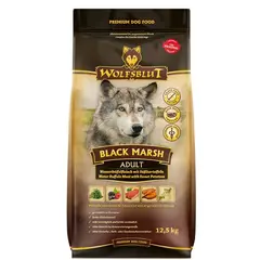 Wolfsblut Black Marsh Adult - суха храна за кучета с воден бивол и сладки картофи, 12,5 кг