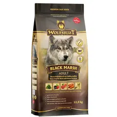 Wolfsblut Black Marsh Adult - суха храна за кучета с воден бивол и сладки картофи, 12,5 кг