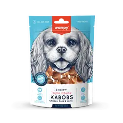 Wanpy Kabobs - лакомства за кучета, шишчета с пилешко, патешко и агнешко, 100 г