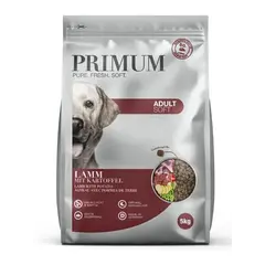 Primum Soft Monoprotein Lamb – мека, полувлажна гранулирана храна за израснали кучета, без зърно, с агнешко и картофи, 5 кг
