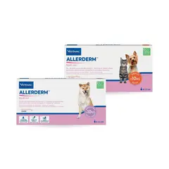 Virbac Allerderm - липиден комплекс възстановяващ кожната бариера, за кучета над 10 кг - кутия с 6 пипети х 4 мл