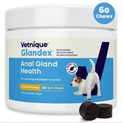 Glandex Dog – дъвчащи таблетки за анални жлези с пробиотици, за кучета - 60 дъвчащи таблетки