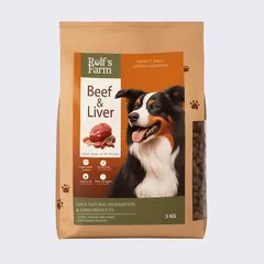 Rolf’s Farm Adult Beef&Liver – храна за кучета над 1 година с говеждо и дроб, 3 кг