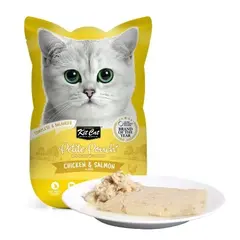 Kit Cat chicken & salmon pouch – Пълноценна мокра храна за котки в зряла възраст, пилешко и сьомга в желе, пауч 70 г