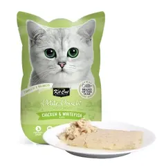 Kit Cat chicken & whitefish pouch – Пълноценна мокра храна за котки в зряла възраст, пилешко и бяла риба в желе, пауч 70 г