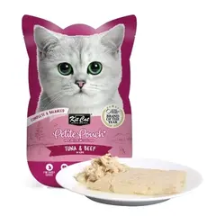 Kit Cat tuna & beef pouch – Пълноценна мокра храна за котки в зряла възраст, риба тон и телешко в желе, пауч 70 г