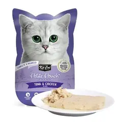 Kit Cat tuna & chicken pouch – Пълноценна мокра храна за котки в зряла възраст, риба тон и пилешко в желе, пауч 70 г