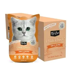 Kit Cat tuna & salmon pouch – Пълноценна мокра храна за котки в зряла възраст, риба тон и сьомга в желе, пауч 70 г