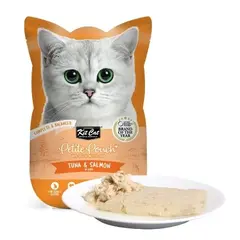 Kit Cat tuna & salmon pouch – Пълноценна мокра храна за котки в зряла възраст, риба тон и сьомга в желе, пауч 70 г