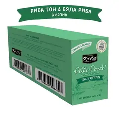 Kit Cat tuna & Whitefish  pouch – Пълноценна мокра храна за котки в зряла възраст, риба тон и бяла риба в желе, пауч 70 г