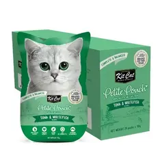 Kit Cat tuna & Whitefish  pouch – Пълноценна мокра храна за котки в зряла възраст, риба тон и бяла риба в желе, пауч 70 г