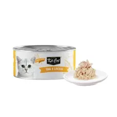 Kit Cat deboned toppers tuna & chiken – Допълваща мокра храна за котки, риба тон и пилешко, консерва 80 г