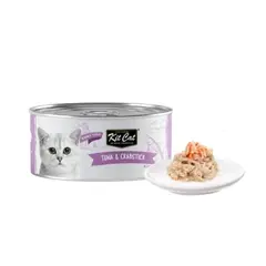 Kit Cat deboned toppers tuna & crabstick – Допълваща мокра храна за котки, риба тон и рулца от раци, консерва 80 г