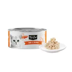 Kit Cat deboned toppers tuna & salmon – Допълваща мокра храна за котки, риба тон и сьомга, консерва 80 г