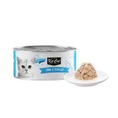 Kit Cat deboned toppers tuna & scalop – Допълваща мокра храна за котки, риба тон и миди, консерва 80 г