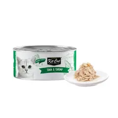 Kit Cat deboned toppers tuna & shrimp – Допълваща мокра храна за котки, риба тон и скариди в желе, консерва 80 г