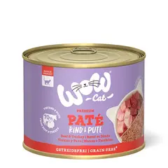 WOW Cat Adult Paté Beef & Turkey - Пастет за котки с говеждо и пуешко месо - консерва 200 г