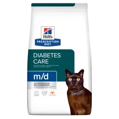 Hill's PRESCRIPTION DIET m/d Diabetes Care - лечебна суха храна за котки с диабет, за отслабване и за регулиране на кръвната захар - 1,5 кг.