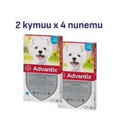 Bayer Advantix Spot On 4-10 кг - 2 КУТИИ х 4 ПИПЕТИ
