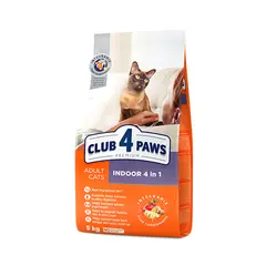 Club 4 Paws Adult Cat Indoor 4 in 1 - Премиум храна за израснали котки живеещи на закрито "4 в 1" - НАРУШЕНА ОПАКОВКА