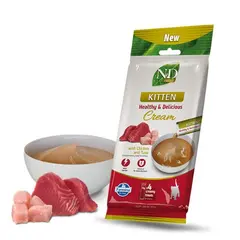 N&D Prime Kitten  Cream with Chicken & Tuna - Кремообразни лакомства за котенца  с пилешко и риба тон - 4х15 г