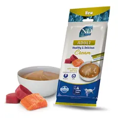 N&D Ocean Cat Cream with Tuna & Salmon - Кремообразни лакомства за котки с риба тон и сьомга - 4х15 г