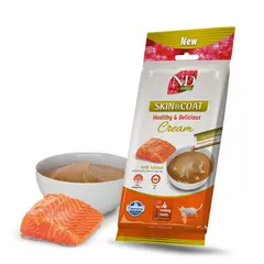 N&D Quinoa Skin & Coat Cream with Salmon - Кремообразни лакомства за  котки със сьомга - 4х15 г