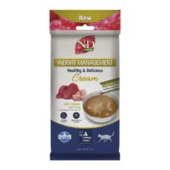 N&D Quinoa Weight Management Cream with Chicken & Tuna - Кремообразни лакомства за котки с пилешко и риба тон - 4х15 г