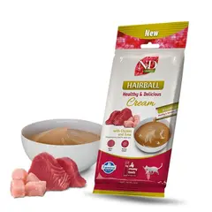N&D Quinoa Hairball Cream with Chicken & Tuna - Кремообразни лакомства за котки с пилешко и риба тон - 4х15 г