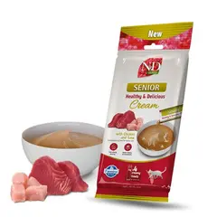 N&D Quinoa Senior Cream with Chicken & Tuna - Кремообразни лакомства за възрасни котки с пилешко и риба тон - 4х15 г