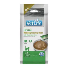 Vet Life Renal Healthy Creamy Treat with Chicken & Tuna - Кремообразни лакомства за котки с пилешко и риба тон - 4х15 г