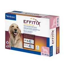Virbac Effitix spot-on L 20-40 kg – противопаразитни пипети за кучета с репелентно действие и защита срещу четири основни паразита, кутия с 4 броя пипети