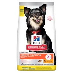 Hill’s Science Plan PERFECT DIGESTION  Small&Mini Adult Dog - Пълноценна суха храна за отлично храносмилане за кучета над 1 година от дребните породи (до 10 кг)  с пилешко и кафяв ориз -  3 кг