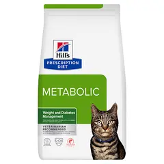 Hill's PRESCRIPTION DIET Metabolic - лечебна суха храна за котки с наднормено тегло, със сьомга