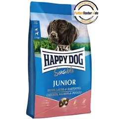 Happy Dog Sensitive Junior Salmon - Пълноценна храна  за кученца от 6 до 18 месеца със сьомга