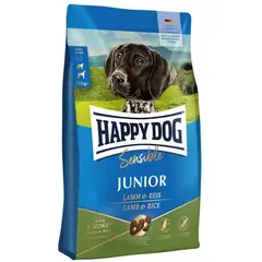 Happy Dog Sensible Junior Lamb & Rice - пълноценна храна за кученца от средни и едри породи  на възраст от 7 до 18 месеца с агнешко